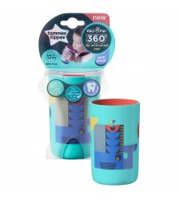 Cana Tommee Tippee 360 Beaker Ecomm, 250 ml, 12 luni +, Balenuta, Turcoaz, 1 buc